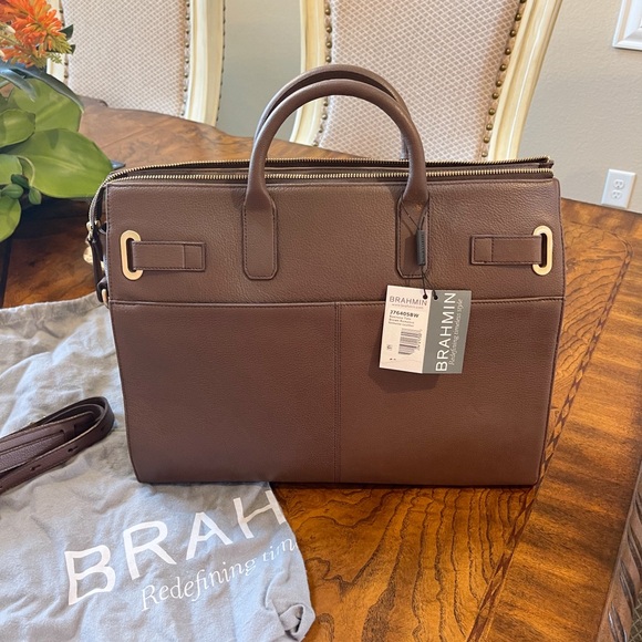 Brahmin Business Tote/ Briefcase NWT, Brown - Picture 4 of 6